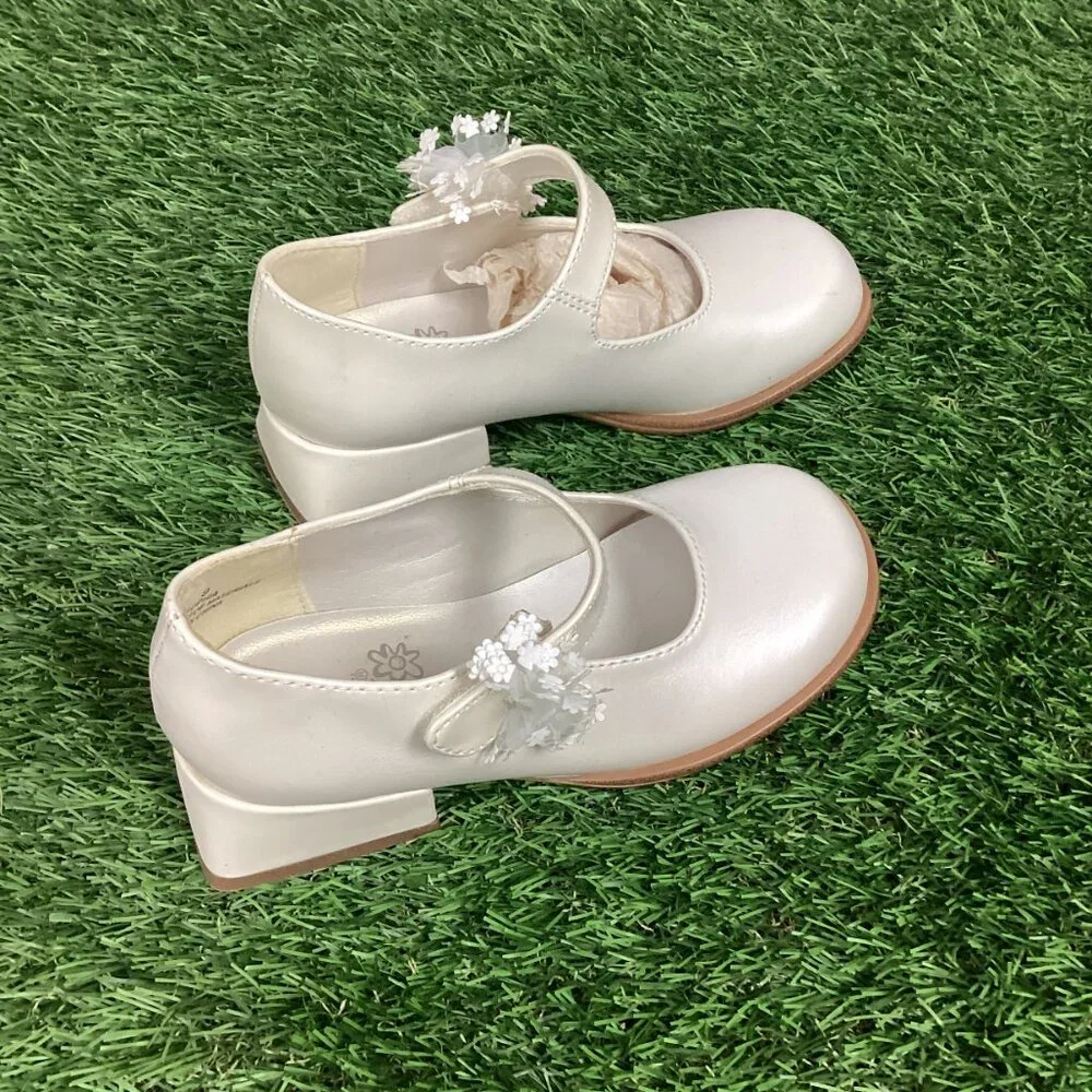 Vintage Girls White Dress Shoes and Purse New 9 Toddler